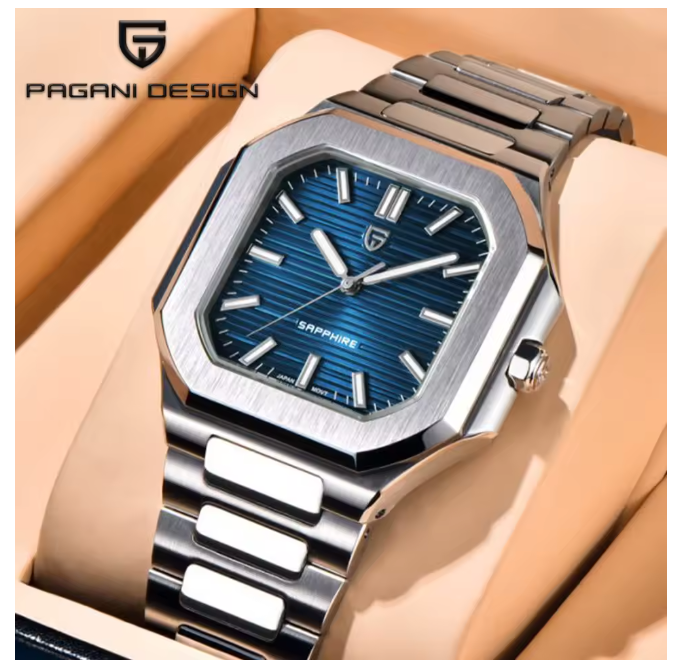 PAGANI DESIGN New Square Men Quartz Watch Luxury Sapphire Glass