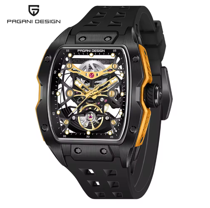 PAGANI DESIGN 42MM Skeleton Dial Men Mechanical Watch Top Brand Sapphire Glass